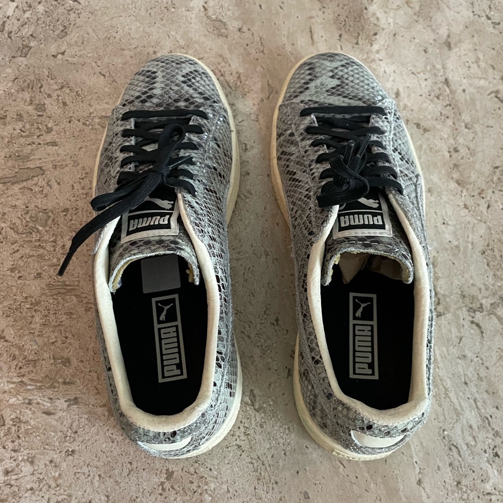 PUMA Snake Print Clyde Sneaker w/ Black Laces - Picture 2 of 5